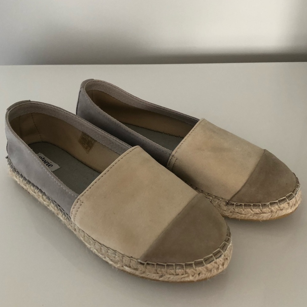 Color blocked cap toe espadrille flat